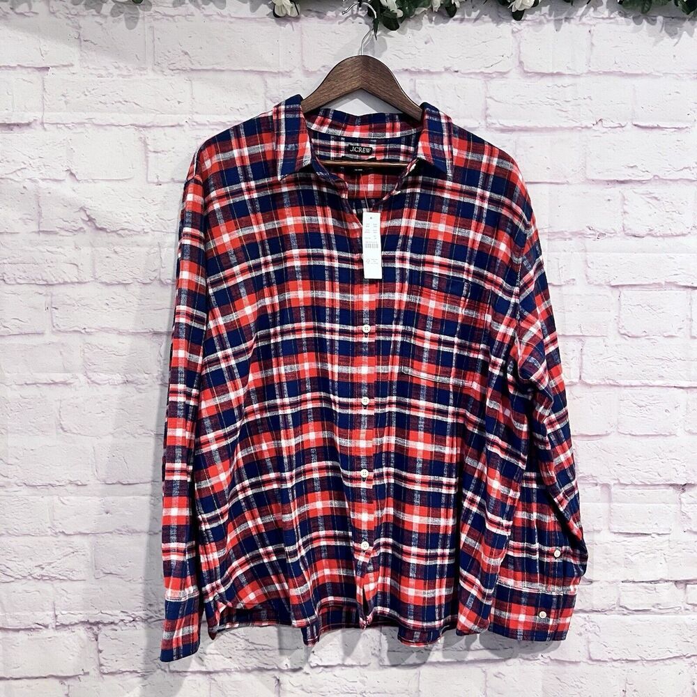 J.Crew‎ Womens Garcon Classic Shirt Plaid Flannel Size 20 Soft Casual Cotton